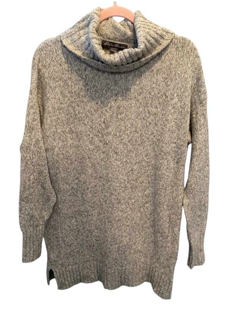 Eddie Bauer NWT Heather Gray Cowl Neck Sweater Medium